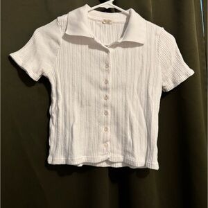John Galt button up, short-sleeve top.